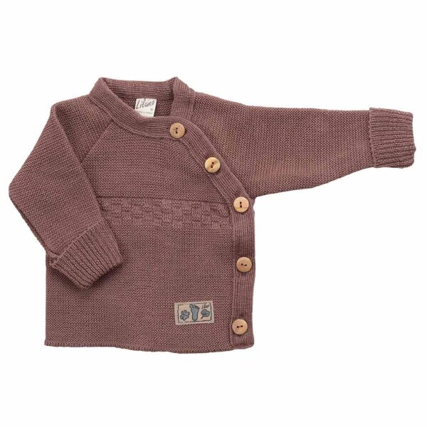 Strickpullover Baby Wolle mauve - 50/56