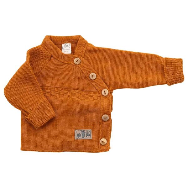 Strickpullover Baby Wolle curry - 74/80
