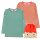 Shirt langarm gestreift türkis/rot 2er-Pack