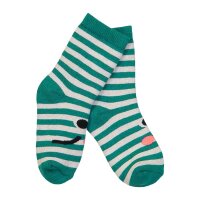 Socken gestreift t&uuml;rkis/rot/gelb/navy 4er-Pack