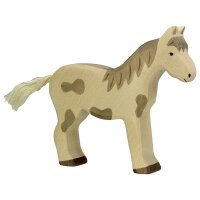 Holztiger Pferd stehend gefleckt