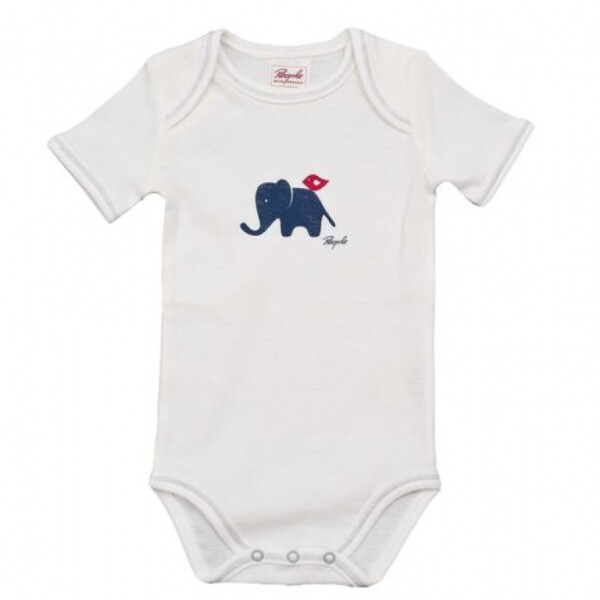 Kurzarmbody Elefant weiß