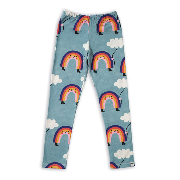 Leggings Rainbow on blue - 140/146
