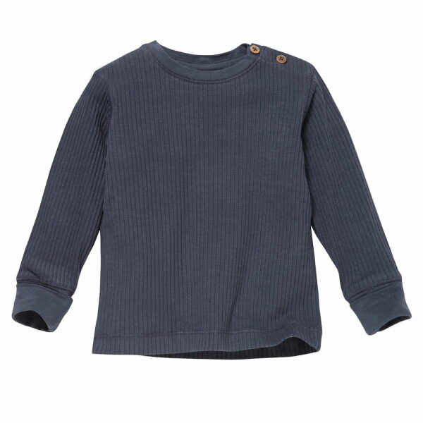 Langarmshirt Rippstrick dunkelblau - 62/68