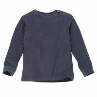 Langarmshirt Rippstrick dunkelblau - 62/68