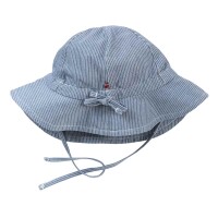 Sonnenhut jeansblau gestreift  - 48/50
