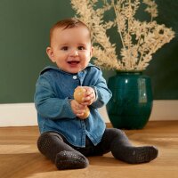 Krabbel Strumpfhose Wolle forrest green - 74/80