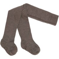 Krabbel Strumpfhose Wolle brown melange - 80/86