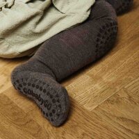 Krabbel Strumpfhose Wolle brown melange - 80/86