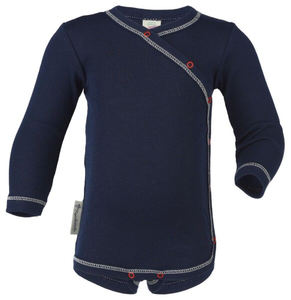 Wickelbody langarm Feinripp indigo