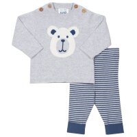 Strickset B&auml;r blau-grau