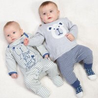 Strickset B&auml;r blau-grau