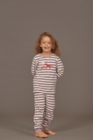 Long John Pyjama Pferde mauve  - 134/140