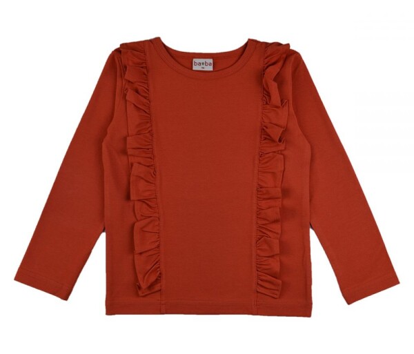 Rüschenshirt langarm rot