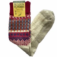 Wollsocke mit Leinensohle rot - 38/39