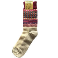 Wollsocke mit Leinensohle rot - 40/41