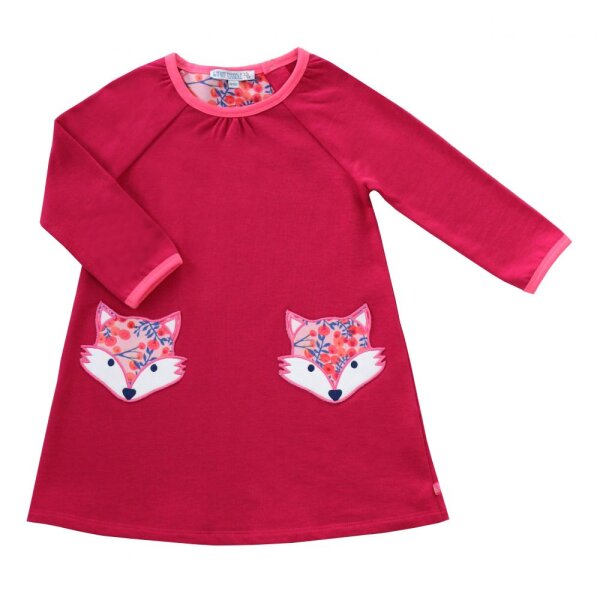 Sweatkleid mit Fuchstaschen rot