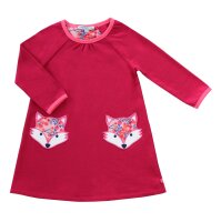 Sweatkleid mit Fuchstaschen rot