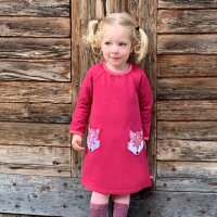 Sweatkleid mit Fuchstaschen rot
