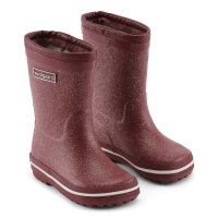 Bundgaard Gummistiefel warm gef&uuml;ttert Glitzer bordeaux