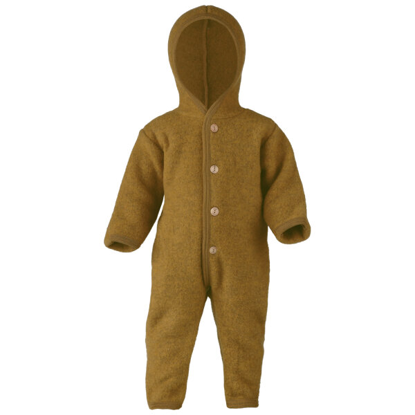Overall Wollfleece mit Kapuze safran-melange