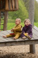 Overall Wollfleece mit Kapuze safran-melange