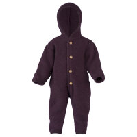 Overall Wollfleece mit Kapuze lila-melange