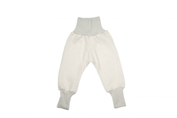 Baby-Hose Fleece Wolle/BW grau melange - 74/80