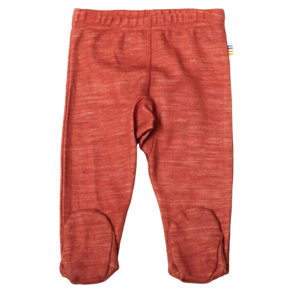 Hose m. Fuss Wolle/Bambus rot - 68/74