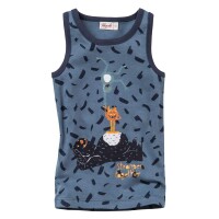 Unterhemd Monster Sprenkel blau - 128