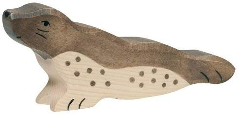 Holztiger Robbe Kopf hoch