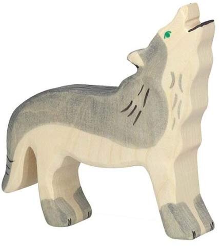 Holztiger Wolf heulend