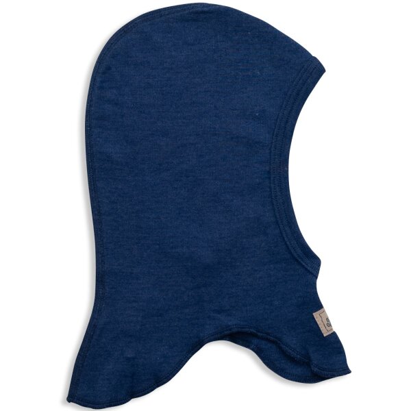 Schlupfmütze Wolle Seide marine - 110/116