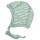 Baby-Häubchen Wolle/Seide geringelt aqua - 41