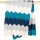 Strickdecke Chevron blau-grau