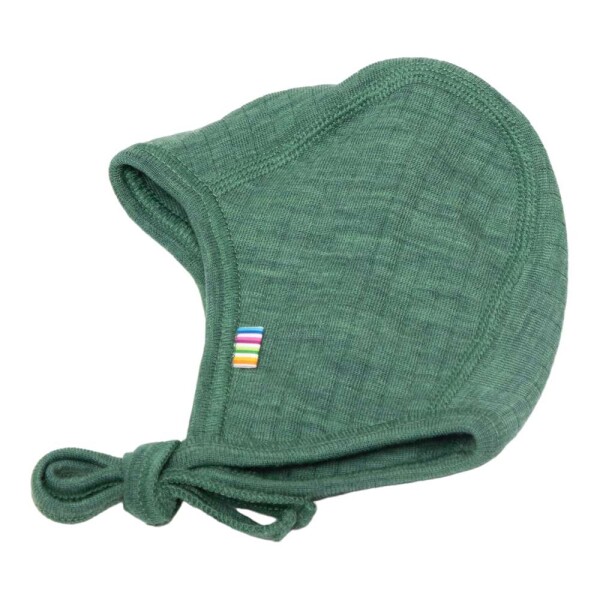 Basic Baby-Häubchen Wolle Fein-Ripp grün - 41