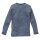 Shirt langarm Wolle/Seide geringelt blau