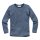 Shirt langarm Wolle/Seide geringelt blau