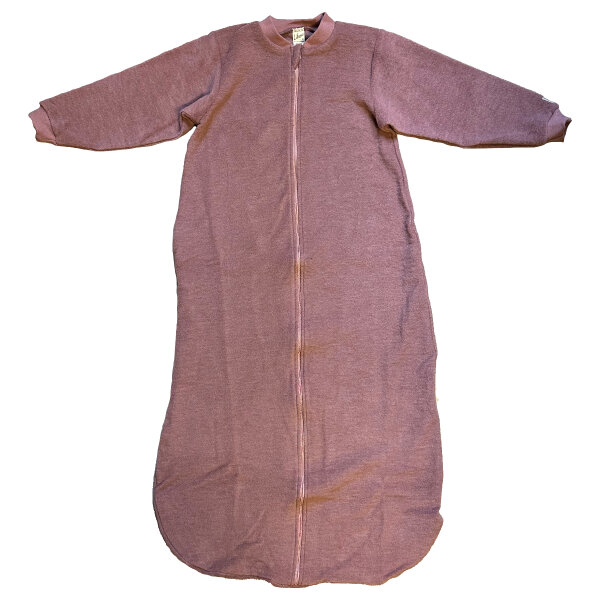 Schlafsack m. Arm Wollfrottee mauve  - 86/92