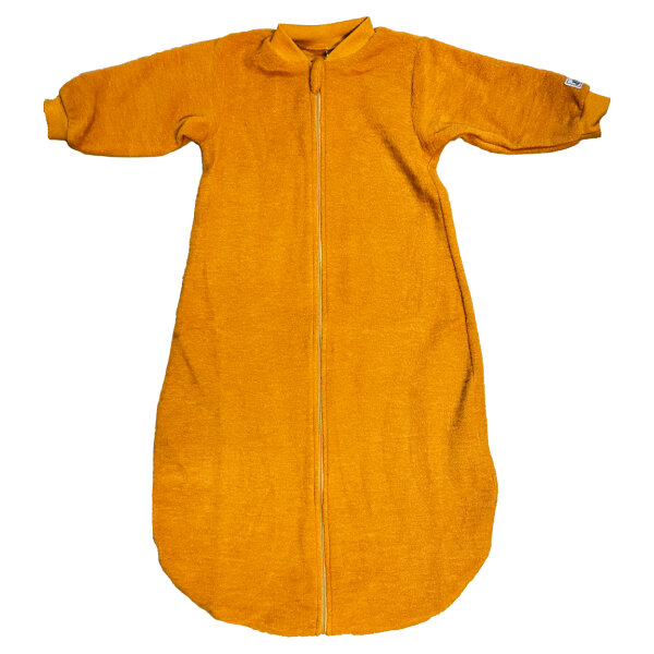 Schlafsack m. Arm Wollfrottee curry - 86/92