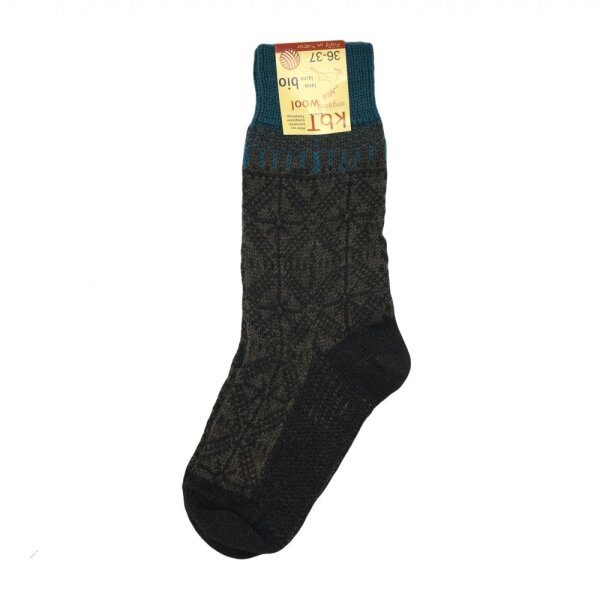 Eiskristall Umschlagsocken Wolle braun-schoko