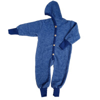 Overall Fleece Wolle/BW blau melange