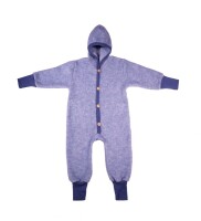 Overall Fleece Wolle/BW blau melange