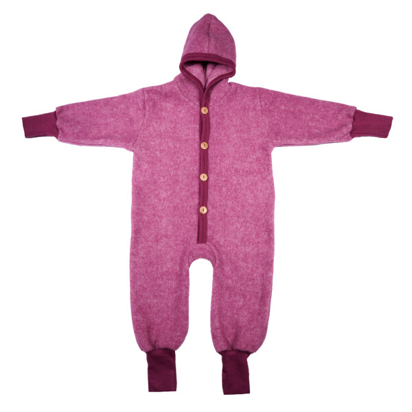 Overall Fleece Wolle/BW weinrot melange