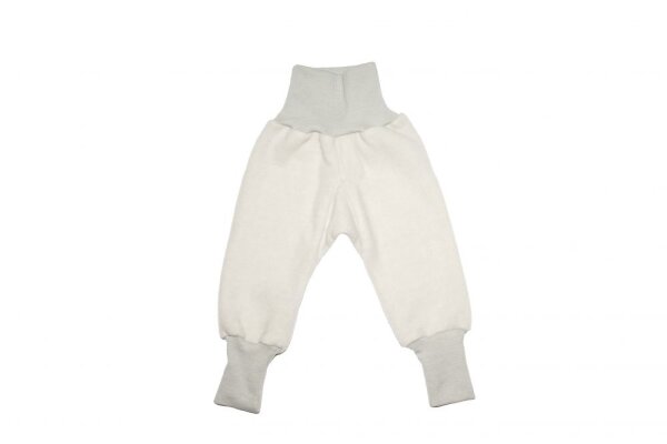 Baby-Hose Fleece Wolle/BW grau melange
