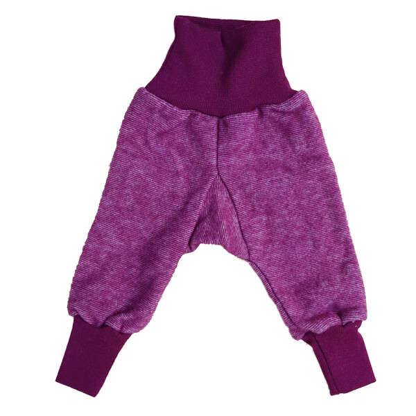Baby-Hose Fleece Wolle/BW Weinrot melange