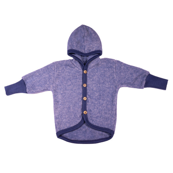 Jacke Fleece Wolle/BW blau melange