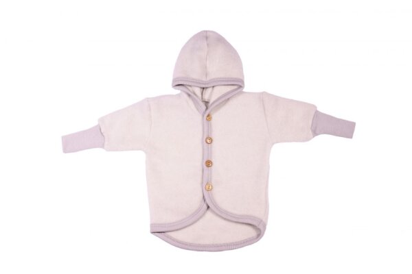 Jacke Fleece Wolle/BW grau melange