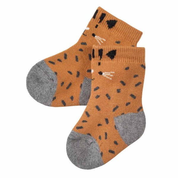 Socken Frottee Schneeleopard zimt - 15/16