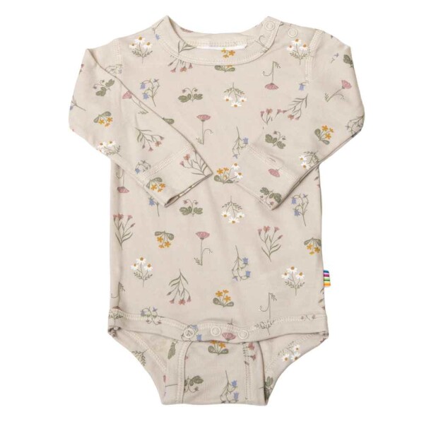 Body langarm Bambus Blumen bunt - 86/92